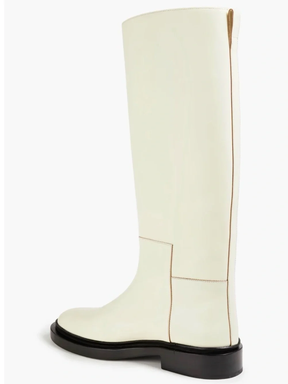 Jil Sander Cream Leather Over-the-Knee Boots